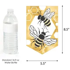 Big Dot of Happiness Little Bumblebee - Bee Baby Shower or Birthday Party Bunting Banner - Party Decorations - Sweet As Can Bee