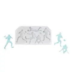 O'Creme Football Players Silicone Fondant Mold - 3" x 2" - White