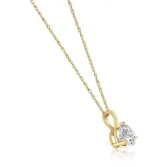 Pompeii3 1/3Ct Diamond Solitaire Pendant Lab Created 14k Yellow Gold 3-Prong Necklace