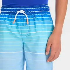 Boys' Ombre Striped Design Swim Shorts - Cat & Jack&trade; Blue