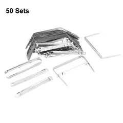Unique Bargains Office 3.1" Capacity Silver Tone Prong Files Clamp Paper Fasteners 50 Sets
