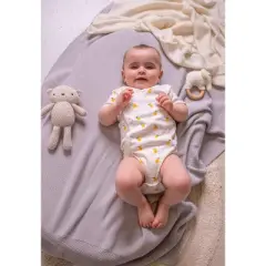 Stellou & Friends Unisex Crossbody Side Snap Onesies - Cotton Bodysuit - 3-pk