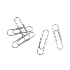 U Brands Paper Clips, Medium, Vinyl-Coated, Silver, 200 Clips/Box, 5 Boxes/Pack