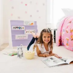 WildKin Premium Sling Kids' Book Shelf White/Lilac: 4-Shelf MDF Novelty Bookcase for Ages 3+, 25" W x 24" H x 11" D