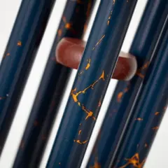 Woodstock Chimes Marble Wind Chime Satin Blue Gold Vein 24"