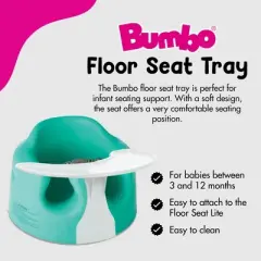 Bumbo Baby Infant Soft Foam Floor Seat with Eating and Play Top Tray Attachment