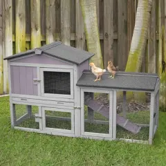 Aivituvin Rabbit Hutch, Outdoor Small Backyard Chicken Coop (Inner Space 10.4 ft&sup2;)-AIR02