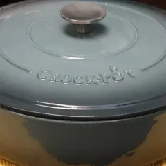 Crock Pot Artisan Enameled 5 Quart Cast Iron Round Braiser Pan with Self Basting Lid in Slate Grey