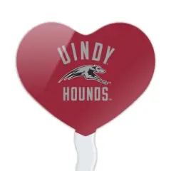 University of Indianapolis Greyhounds Heart Love Cupcake Picks Toppers Decoration Set of 6