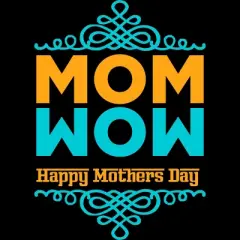 Women's Design By Humans Happy Mother's Day Mom Wow By tmsarts Racerback Tank Top