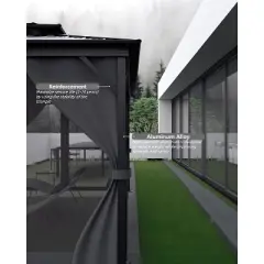 12 x 12FT Hardtop Gazebo with Galvanized Steel Double Roof Canopy