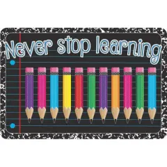 Ashley Productions&reg; The Original Fun Mat&trade;, Welcome Mat, 15.5" x 23.5", Never Stop Learning Welcome