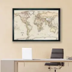 Home Magnetics World Map - XL Tan