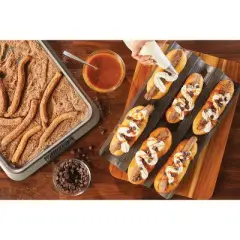 Anolon Advanced Bakeware Three Channel Nonstick Baguette Tray Gray: Steel French Bread Pan, Even-Heating, Dishwasher-Safe