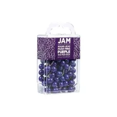 JAM PAPER Round Head Push Pins Purple 100/Pack (346RTPU)