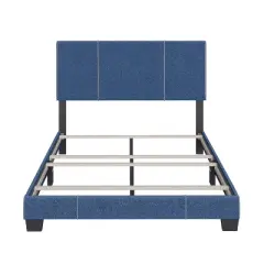 Full Lucena Linen Upholstered Full Bed Frame Blue Boyd Sleep Eco Dream