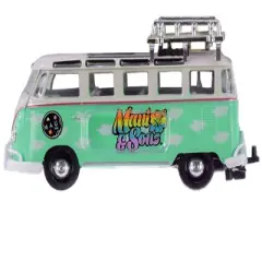 1959 Volkswagen Microbus Deluxe w/Roof Rack & Travel Trailer "Maui & Sons" Ltd Ed 3000 pcs 1/64 Diecast Car M2 Machines