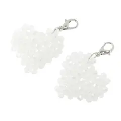 Unique Bargains Heart Beaded Shoelace Charms 1 Pair