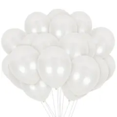 Treasures Gifted Pearlescent White Balloons - 12 Inch Latex Balloons - 12 Pack