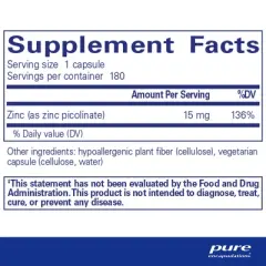 Pure Encapsulations Zinc 15 mg - Immune System Support, Growth and Development, Wound Healing, Prostate, and Reproductive Health