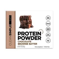 Clean Simple Eats Protein Powder Sticks - Chocolate Brownie Batter - 12oz/10ct