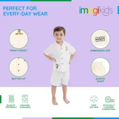 Disney Mickey Mouse Linen Button Down Shirt Shorts Outfit Set Infant