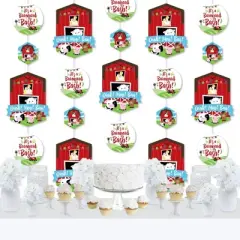 Big Dot of Happiness Farm Animals - Barnyard Baby Shower or Birthday Party DIY Dangler Backdrop - Hanging Vertical Decorations - 30 Pieces