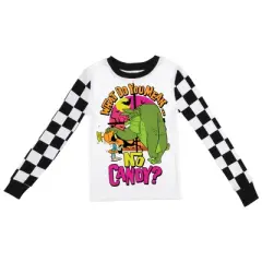 Looney Tunes "What Do You Mean There's No Candy?" Checker Pattern Youth Boy's Long Sleeve Pajama Set