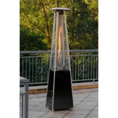 Heatmaxx 40000 BTU Propane Pyramid Spiral Flame Outdoor Patio Portable Heater Black