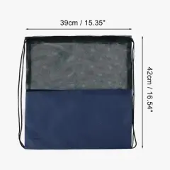 Unique Bargains Drawstring Backpacks Polyester Navy Blue 1 Pc