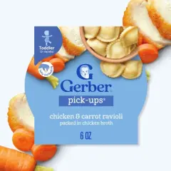Gerber Toddler Pasta Pick-Ups Chicken & Carrot Ravioli Baby Meals - 6oz