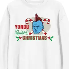 Guardians Of The Galaxy Holiday Special Yondu Ruined Christmas Crew Neck Long Sleeve White Unisex Adult Tee