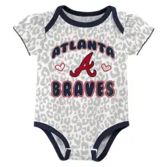 MLB Atlanta Braves Infant Girls' 3pk Bodysuits