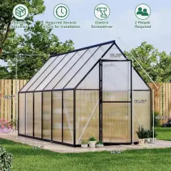 Aluminum-Framed Polycarbonate Greenhouse with Roof Vent