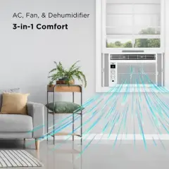 TCL 6000 BTU Window Air Conditioner Fan and Dehumidifier 250sqft Remote Control (H6W23W): 3 Speeds, 115V, 142 CFM