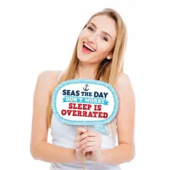 Big Dot of Happiness Funny Ahoy It's a Boy - Nautical Baby Shower Photo Booth Props Kit - 10 Piece