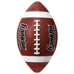 Franklin Sports Grip-Rite 100 Deflated Rubber Junior Football with Pump 6pk - Brown