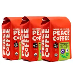 Peace Coffee Morning Glory Light Roast Whole Bean Coffee - 36oz/3ct