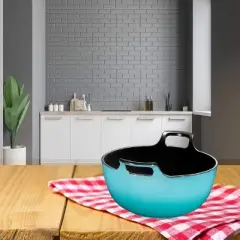 Bruntmor 3 Quart Turquoise Enameled Cast Iron Dutch Oven