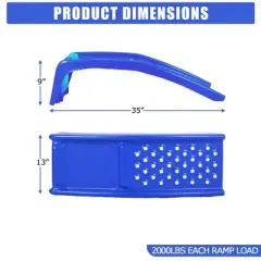 8" Lift Steel Car Ramp 8000 Lbs Capacity, 4000 Lbs Per Pair Ramps, Heavy Duty Truck Ramps for Car Repair/ Vehicle Maintenance, 2 Pcs Tire Ramps