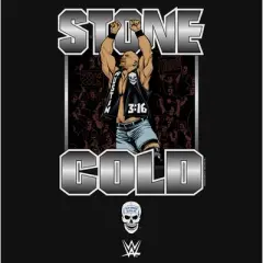 Girl's WWE Stone Cold Steve Austin Silver Logo T-Shirt