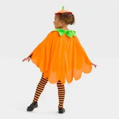2pc Toddler Blacklight Responsive Pumpkin Poncho Halloween Costume Kit - Hyde and EEK! Boutique&trade;