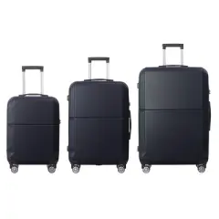 INFURNIC Bag And Luggage Sets 3 Size Hard Rolling Business Suitcases with Silent Wheels, Travel Luggage Suitcase Set, Blue, 21.06"*11.81"*30.31"