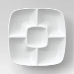 Square Porcelain Divided Serving Platter 11.5" White - Threshold&trade;