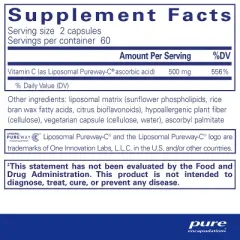 Pure Encapsulations Liposomal Vitamin C - Immune Support Supplement* - Antioxidant Nourishment - Daily Vitamin - Non-GMO & Gluten Free - 120 Capsules