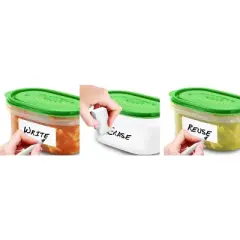 Jokari Erasable Food Labels Refill 2PK. Reusable, Freezer, Microwave and Dishwasher Safe - White