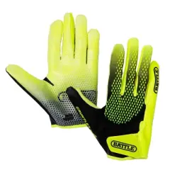Battle Sports Adult Gauntlet Pro Receiver Football Glove - Safety Yellow/Black