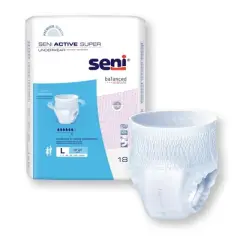 Seni Active Super Disposable Underwear Pull On with Tear Away Seams Large, S-LA18-AS1, Moderate to Heavy