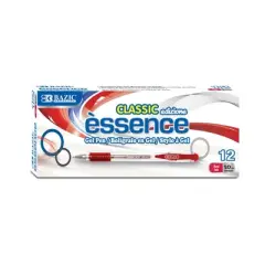 BAZIC Products&reg; Essence Gel Pen with Cushion Grip, Red, 12 Per Box, 6 Boxes