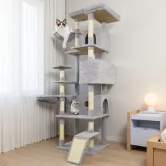 Multipet 84 in Cat Tree Tower with Large Condo, Sisal Scratching Post, Big Hammock and Top Platform